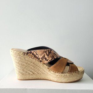 $89 NWT Kenneth Cole New York Women's Olivia Swirl Mule Espadrille Wedge Sandals